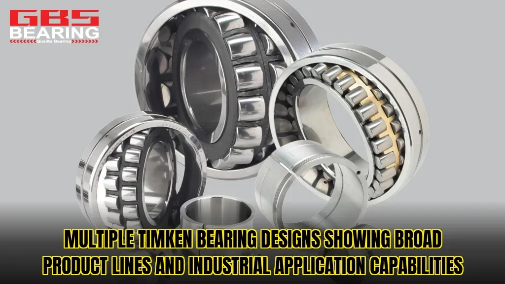 Multiple TIMKEN Bearing designs showing broad product lines and industrial application capabilities